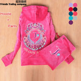Spring Autumn Women's Velvet Tracksuits Long Sleeve Letter Pattern Embroidery Hoodies women two piece outfits