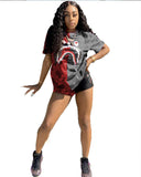 Shark Camo Colorblock Print Two-Piece