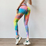 Tie-Dye Gym Causal Pant Women Workout Elastic Leggings Training Running Leggins Quick Dry High Waist
