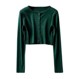 New Summer Thin Knitted Cardigan Women Spring Long Sleeve Basic Cropped Sweaters Female Casual Short Jumper