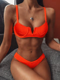 Toloer New Bikini Ebay Bikini V-Neck Swimsuit Ladies Splits Swimsuit Direct Sale-Outfit