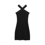 Women's Elastic Hanging Neckless Short Dress Women