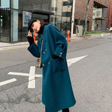 And Long Fashion New Autumn And Winter Elegant Thickened Woolen Coat Design Feeling Double Breasted Woolen Coat
