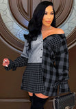 Casual Plaid Patchkwork Long Sleeve Shirt