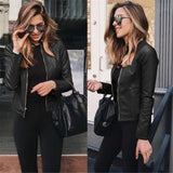 PU Leather Jackets Autumn Winter Fashion Short Solid Color Waterproof Coats Long Sleeve Thick Keep Warm Zipper