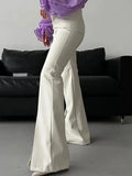 Women PU Faux Leather Pants High Waist Straight Sexy Female Split Trousers 2022 Atumn Winter Streetwear Vintage Slim