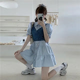 Sets Short Puff Sleeve Lovely Girls Elegant Fashion Streetwear Casual Daily Womens Two Piece Vintage Korean Style
