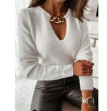 Pullovers Autumn Spring Winter Sexy Hole Women Shirt Button Slim Long Sleeve Elegant Tops Tee T