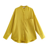 New Pocket Pendent Loose Shirt Elastic Waist Pant Suit-Outfit