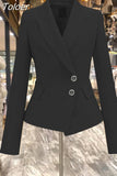 Women's Classic Casual Single Breasted Lapel Long Sleeve Elegant Chic Elegant Chic All-match Office Lady Tops