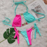 Toloer 2024 New Crystal Diamond Bikini Sexy Quilting Tied With Women's Split