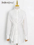 Black Casual Twist Front Shirts Female Lapel Long Sleeve Korean Slim Fashion Woman Blouses Clothing New Spring