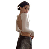 Dress Comes In 2023, New Style Splicing Lace, Bare Back, Slim And Strapped Blouse.-Outfit