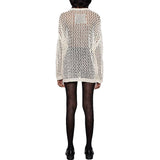 Shirt for Women y2k Clothes Spring Women's Clothing 2023 Latest Fashion Sexy Mesh Tops Knit Hollow out Loose Top-Outfit
