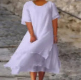 Fashion And Casual Double-Edecker Short-Sleeved Round
