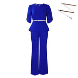 Women's 2025 New Fashion Temperament Elegant Solid-Colored Top Leg Pants Two-Set