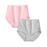 2 pcs/lot High Waist Panties Cotton Underwear Women Solid Plus Size Female Lingerie M -