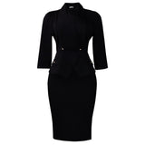 Women's New Fashion Temperament Big Collar Seven-Point Sleeves All African