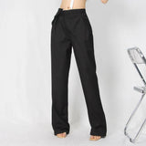 TWOTWINSTYLE Korean White Straight Pants For Women High Waist Loose Solid Casual Minimalist Trousers Female Spring 2022