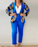 New Fashion Print Casual Suit Women's Clothing With
