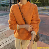 Sweater Women 2021 Autumn Winter Solid O Neck Pullover Sweaters Korean Style Knitted Long Sleeve Jumpers Casual