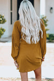 Waist Ribbed Round Neck