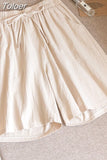 Women Cotton Linen Shorts Summer Solid All Match Loose Wide Leg Pants Korean Fashion Casual Female Y2K Shorts
