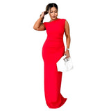 Women's Spring And Summer Explosion Of Sleeveless Back Open Fork Folded Tight
