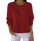 Sheintemu Autumn And Winter Long-Sleeved Solid Color Sweater New