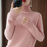 Cashmere Sweaters Women Autumn Winter Solid Casual Bottoming Jumpers Female Long Sleeve Thick Knitted Slim