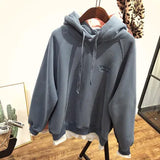 Winter Solid Women Sweatshirt Full Sleeve Fake 2 Pieces Patchwork Thicken Female Hoodies Ladies