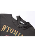 Summer Gothic Y2K Short Sleeve T-Shirt Print O-neck E-girl Casual Fashion Crop Top Loose Punk Women Tee Streetwear