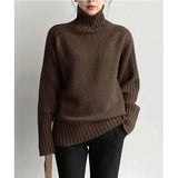 2022 Autumn Winter Loose Turtleneck Pullover Basic Warm Sweater for Women Korean Soft Kniited Solid Sweater