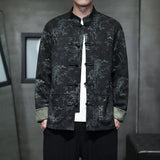 2024 Spring And Autumn Chinese Style Men's Deer Skin Velvet Trend Retro Chinese Casual All-Match Tang Hanfu Jacket Jacket-Outfit