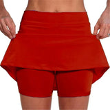 Solid Color Medium Waist Skirt, Exercise Yoga, Three-Point Shorts, Skirt Trousers.-Outfit