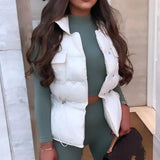Light Winter Vest Women Short Bodywarmer Windproof Lightweight Outerwear Black Gilets Female White Sleeveless