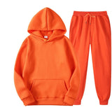 Spring New Men Casual Sets Brand Men Solid Hoodie + Pants Two-Pieces Casual Tracksuit Sportswear Hoodies Set Suit