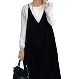 Solid Color 2025 Summer New Women's Slings Pure Color Casual Loose Broad Leg