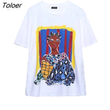 Summer Women Fashion Beauty Picture Print Casual White T Shirt Female Basic O Neck Short Sleeve Chic Leisure Tops