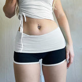 Sports Hit Hot Girls' Low-Waist Hip Slim Shorts 2024 New Tight Basic Casual Pants-Outfit