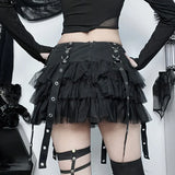Summer New Women's Dress Short Skirt Dark Fashion Trendy Hot Girl Sexy Slim Cake Skirt-Outfit
