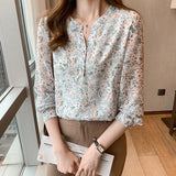 printing Women's blouses 2022 Spring Autumn Casual Tops Basic blouse Ladies Long Sleeve