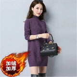 Winter Women Knit Sweater Pullover Clothes Solid Long Sleeve Turtleneck Sweater Warm Knit Bottoming Shirt Female Tops