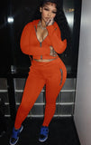 Casual Zipper Pocket Long Sleeve Hoodies An Pant Two Piece