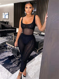 Summer Clothes Streetwear 2 Two Peice Sets Women Outfits Sleeveless Bodycon Bodysuit Top Skinny Pants Suits Matching