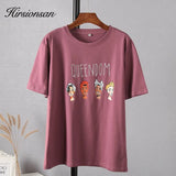 Gothic Printed Women T Shirt 100% Cotton Short Sleeve Cartoon Graphic Female Soft Top Jumper Female Cusual