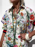 Women's New Printed Set Casual Trouser Shirt Fashion Top