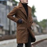 Winter New Ebay Double-Dled Middle-Long Men's Collar Hairs And Wind Coat