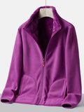 Women's Winter Fleece Coats For Women Outdoor Warm Jackets With Zipper Autumn Cardigans Velvet Winter Jacket Women