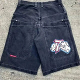 Denim Shorts Hip-Hop Pocket Baggy Denim Shorts Male Gothic Original-Outfit